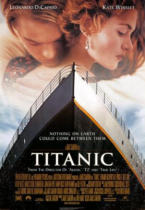 1997 Titanic Movie Poster, Leonardo DiCaprio, Kate Winslet